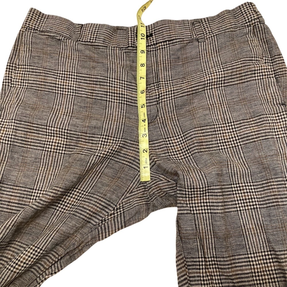 3/$20 H&M Linen Blend Skinny Fit Cropped Plaid Pants Autumn Business Women’s 34 - Picture 7 of 7